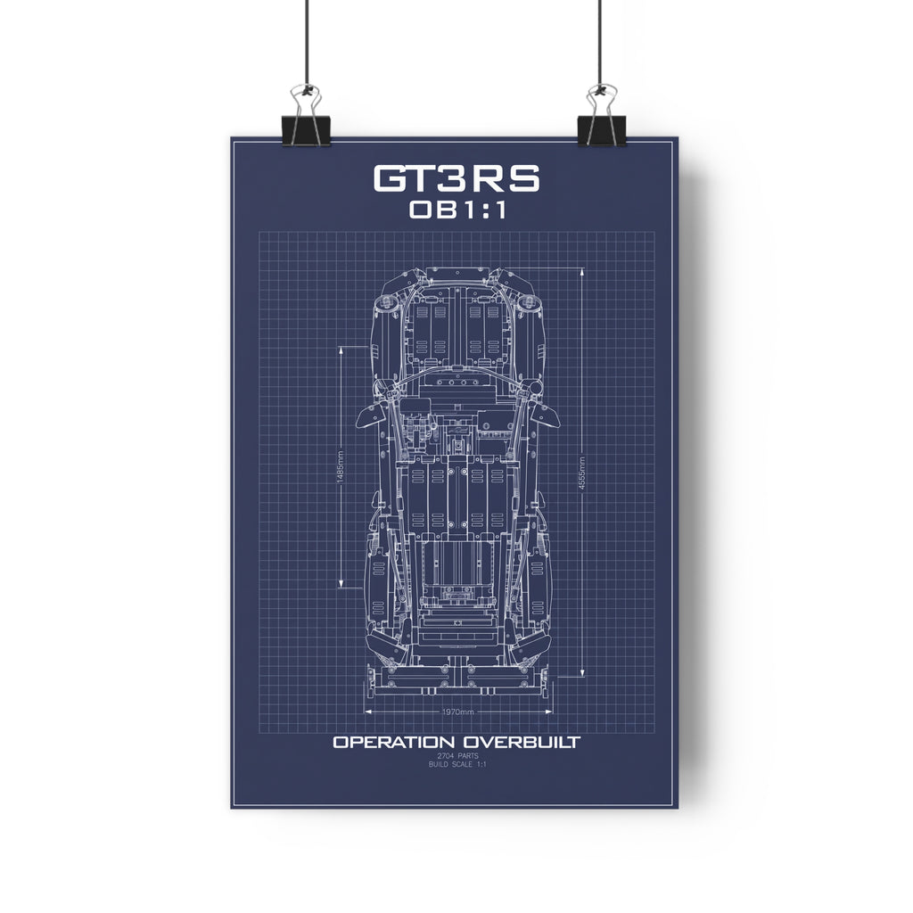OB1:1 GT3RS Blueprint Poster — Operation Overbuilt