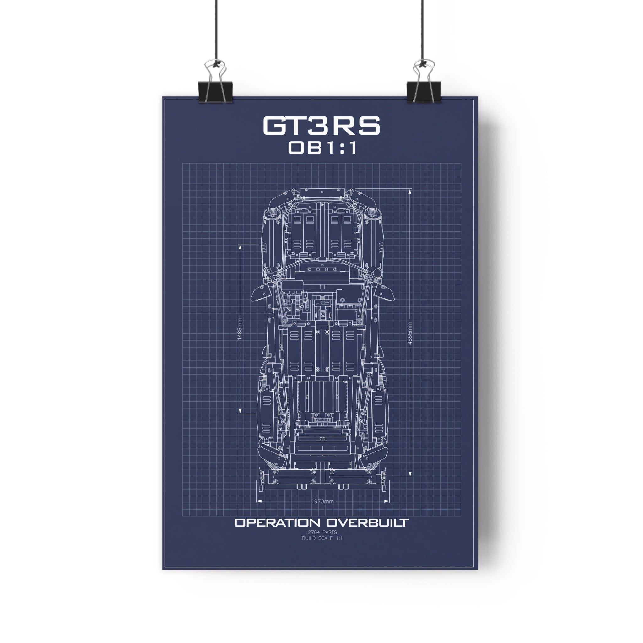 OB1:1 GT3RS Blueprint Poster — Operation Overbuilt