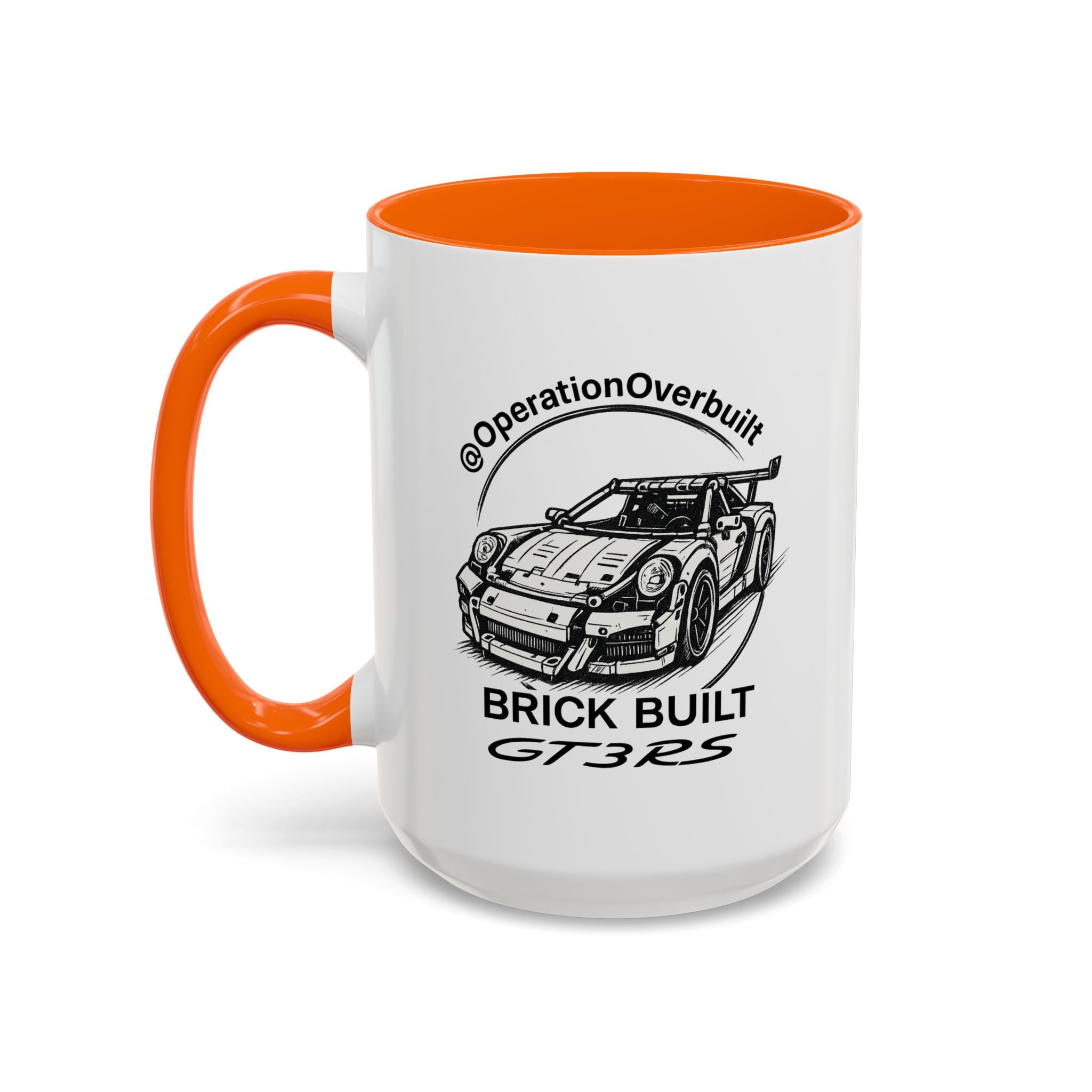 Operation Overbuilt Porsche 911 GT3 RS Car Mug — Racing Sketch Accent Coffee Cup