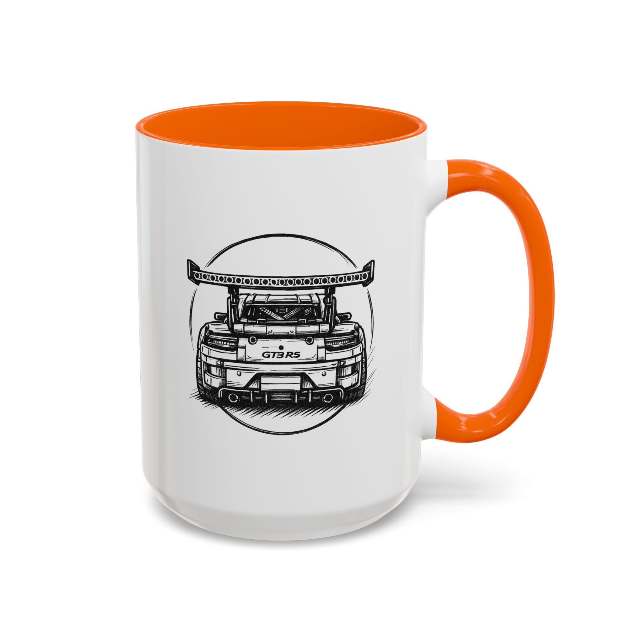 Operation Overbuilt Porsche 911 GT3 RS Car Mug — Racing Sketch Accent Coffee Cup