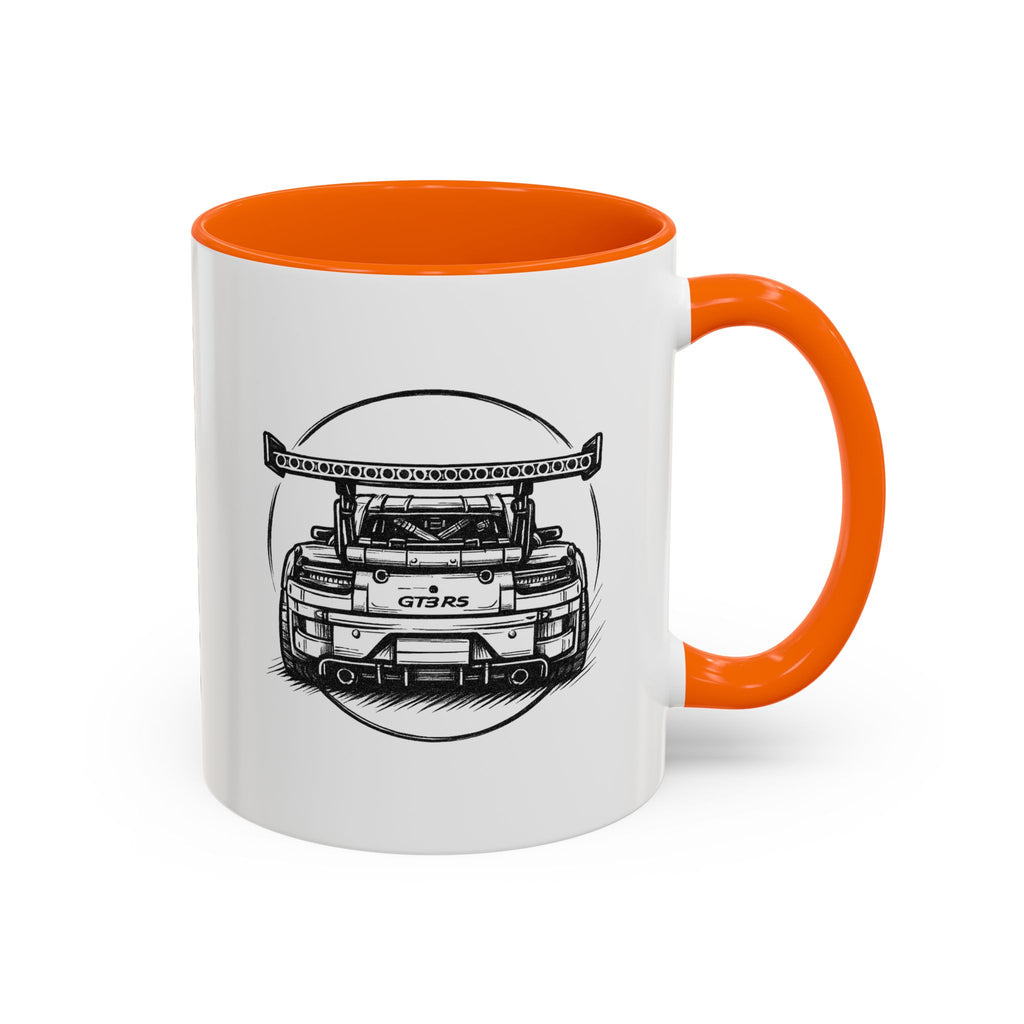 Operation Overbuilt Porsche 911 GT3 RS Car Mug — Racing Sketch Accent Coffee Cup