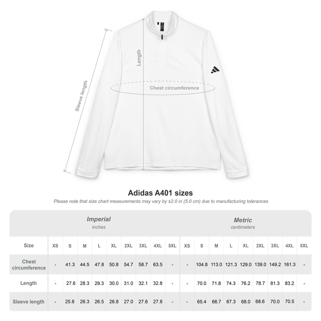 Overbuilt GT3RS / OB1:1 Embroidered adidas Quarter‑Zip Pullover — White Performance Top with Chest Logo
