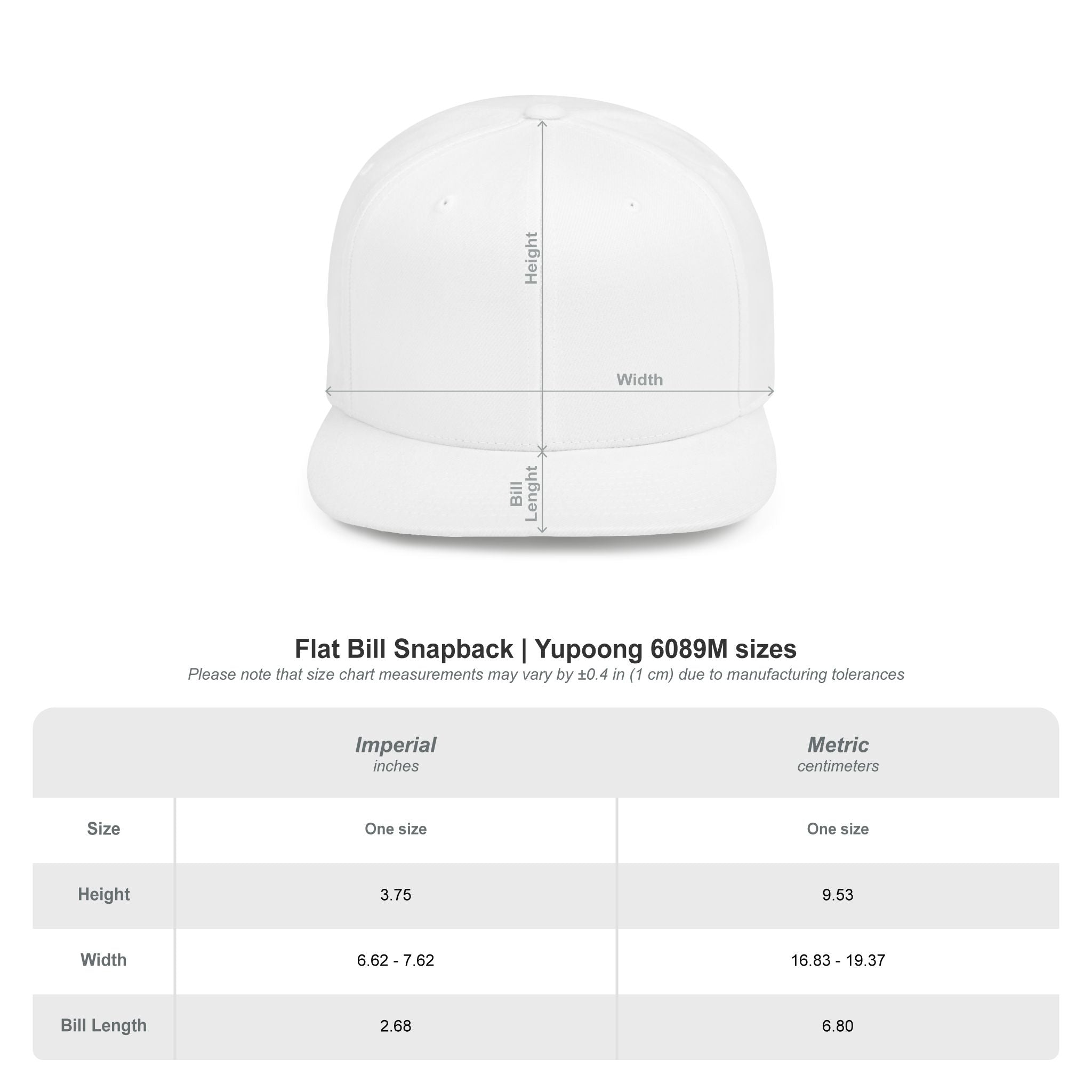 Overbuilt Flat Bill Snapback Hat — Minimal Embroidered Streetwear Cap